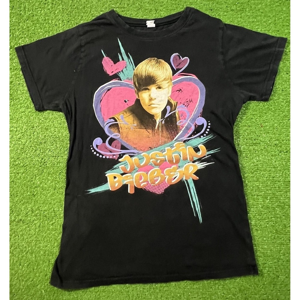 vintage justin‎ bieber concert Shirt M tultex girly tour 2XL Tag runs SMALL rare
